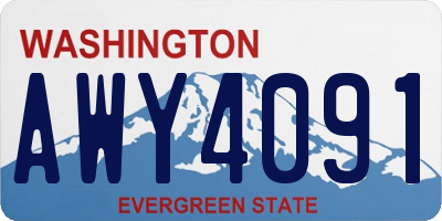 WA license plate AWY4091