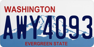 WA license plate AWY4093