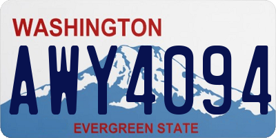 WA license plate AWY4094