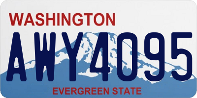 WA license plate AWY4095