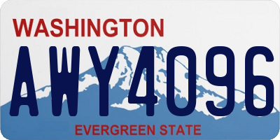 WA license plate AWY4096