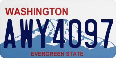 WA license plate AWY4097