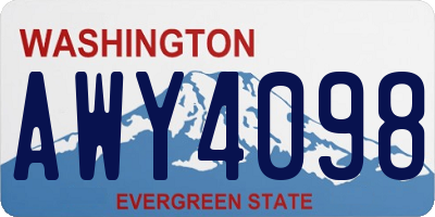 WA license plate AWY4098