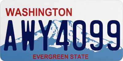 WA license plate AWY4099