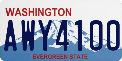 WA license plate AWY4100