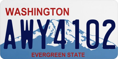 WA license plate AWY4102