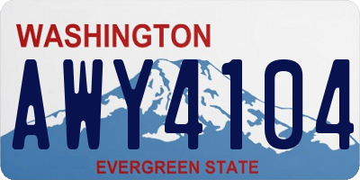 WA license plate AWY4104