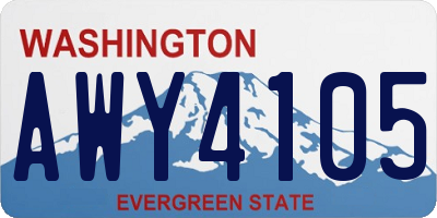 WA license plate AWY4105