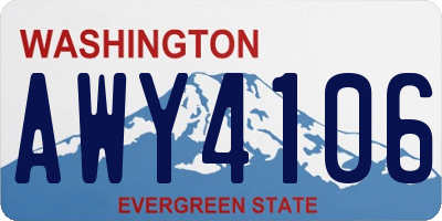 WA license plate AWY4106
