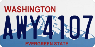 WA license plate AWY4107