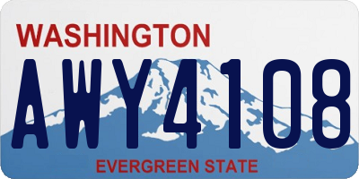WA license plate AWY4108
