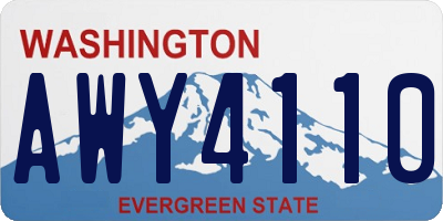 WA license plate AWY4110