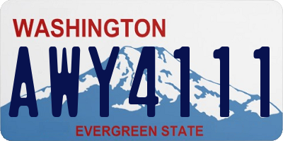 WA license plate AWY4111