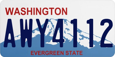 WA license plate AWY4112