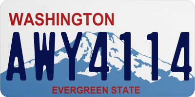 WA license plate AWY4114