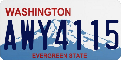 WA license plate AWY4115