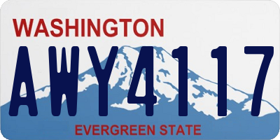 WA license plate AWY4117