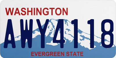 WA license plate AWY4118
