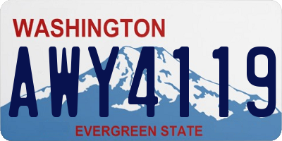 WA license plate AWY4119