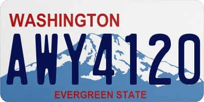 WA license plate AWY4120