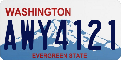 WA license plate AWY4121