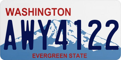 WA license plate AWY4122