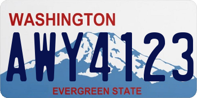 WA license plate AWY4123