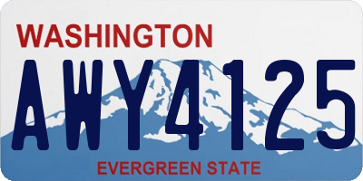 WA license plate AWY4125