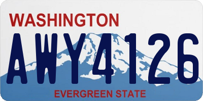 WA license plate AWY4126