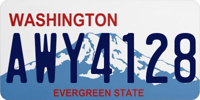 WA license plate AWY4128
