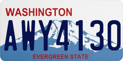 WA license plate AWY4130