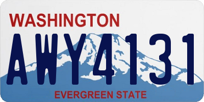 WA license plate AWY4131