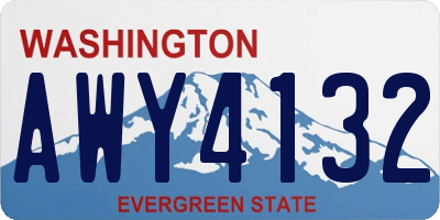 WA license plate AWY4132