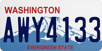 WA license plate AWY4133