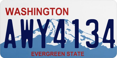 WA license plate AWY4134