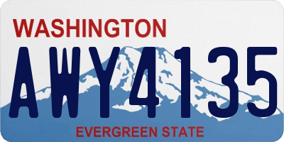 WA license plate AWY4135