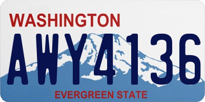 WA license plate AWY4136