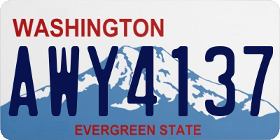 WA license plate AWY4137