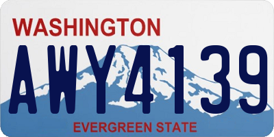 WA license plate AWY4139