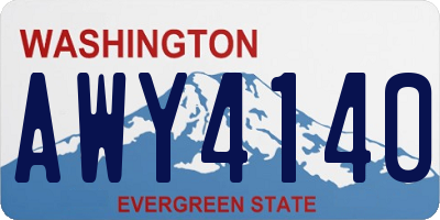 WA license plate AWY4140