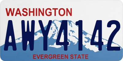 WA license plate AWY4142