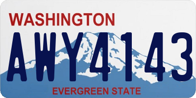 WA license plate AWY4143