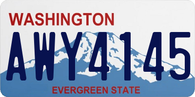 WA license plate AWY4145
