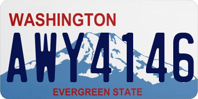 WA license plate AWY4146
