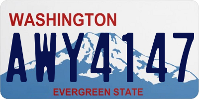 WA license plate AWY4147