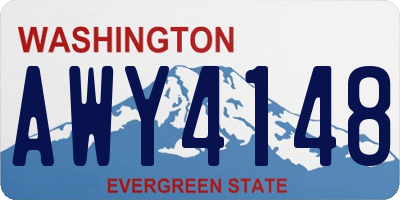 WA license plate AWY4148