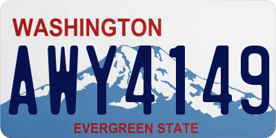 WA license plate AWY4149