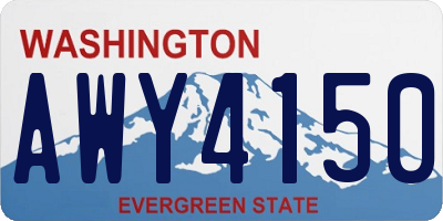 WA license plate AWY4150