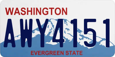 WA license plate AWY4151