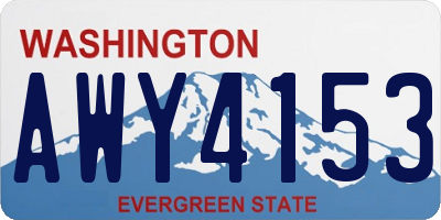 WA license plate AWY4153